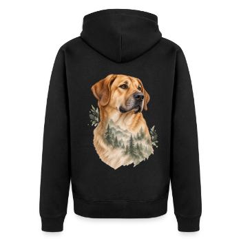 Sarabi - Unisex Premium Bio Zip Hoodie - Schwarz - Hinten - Nico (187cm)