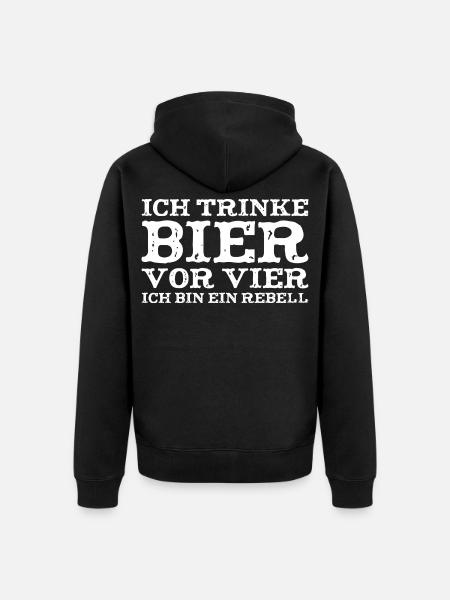 Rebell Spruch - Unisex Premium Bio Zip Hoodie - Schwarz