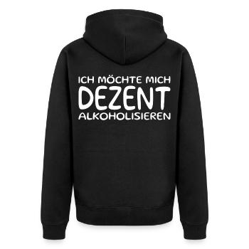 Bier Spruch - Unisex Premium Bio Zip Hoodie - Schwarz - Hinten - Nico (187cm)