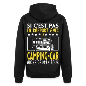 Wenn es nicht mit dem Wohnmobil zu tun hat, ist mir das egal - Unisex Premium Bio Zip Hoodie - Schwarz - Hinten - Nico (187cm)