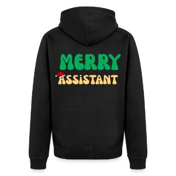Frohe Assistenten-Weihnachten Virtuelles PA-Büro-Geschenk - Unisex Premium Bio Zip Hoodie - Schwarz - Hinten - Nico (187cm)
