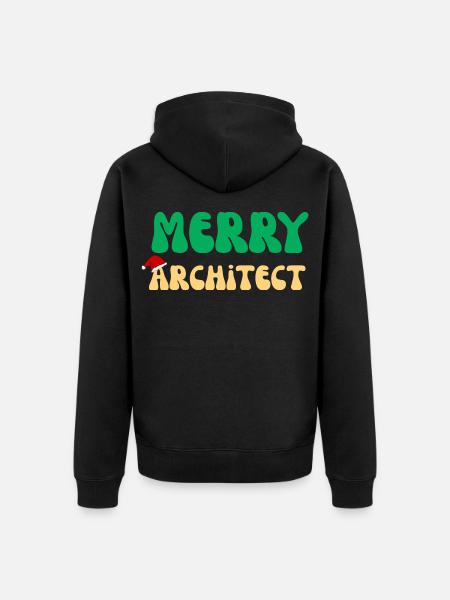 Fröhliches Architekten-Weihnachtspullover-Architekturgeschenk - Unisex Premium Bio Zip Hoodie - Schwarz