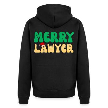 Fröhlicher Anwalt Weihnachtspullover Lustiges Anwaltsweihnachten - Unisex Premium Bio Zip Hoodie - Schwarz - Hinten - Nico (187cm)
