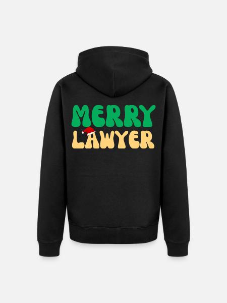 Fröhlicher Anwalt Weihnachtspullover Lustiges Anwaltsweihnachten - Unisex Premium Bio Zip Hoodie - Schwarz
