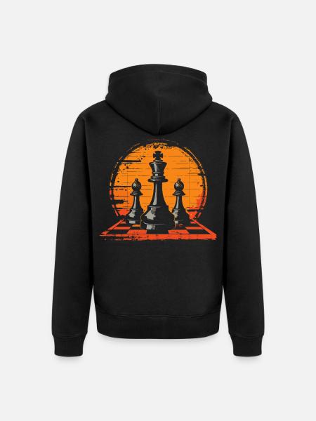 Schachfiguren Porträt - Unisex Premium Bio Zip Hoodie - Schwarz