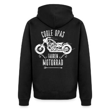 Coole Opas Fahren Motorrad Biker Opa Spruch - Unisex Premium Bio Zip Hoodie - Schwarz - Hinten - Nico (187cm)