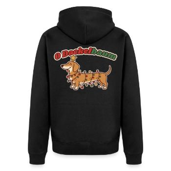 O Dackelbaum Weihnachten Dackel - Unisex Premium Bio Zip Hoodie - Schwarz - Hinten - Nico (187cm)