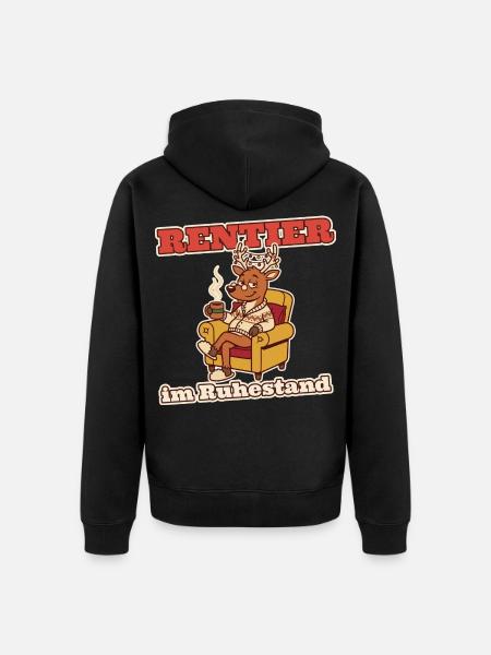 Rentier im Ruhestand Rente - Unisex Premium Bio Zip Hoodie - Schwarz