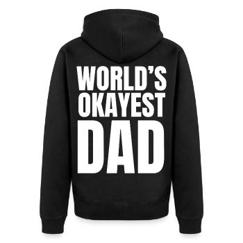 Der beste Vater der Welt – lustiges Zitat - Unisex Premium Bio Zip Hoodie - Schwarz - Hinten - Nico (187cm)