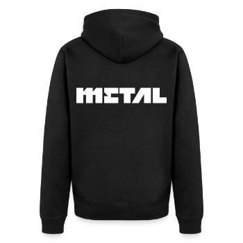 Industrial Metal Musik-Logo - Unisex Premium Bio Zip Hoodie - Schwarz - Hinten - Nico (187cm)