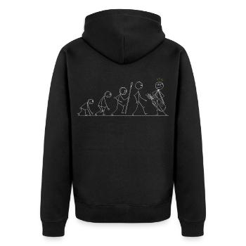 Evolution der Menschheit, Golfer - Unisex Premium Bio Zip Hoodie - Schwarz - Hinten - Nico (187cm)