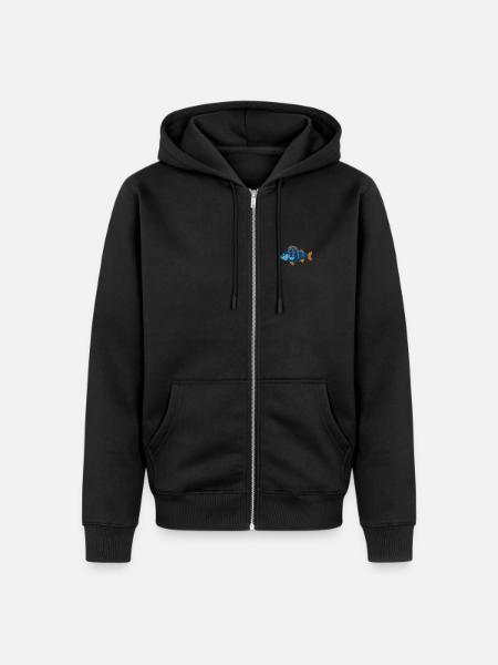 Barsch bestickt - Unisex Premium Bio Zip Hoodie - Schwarz