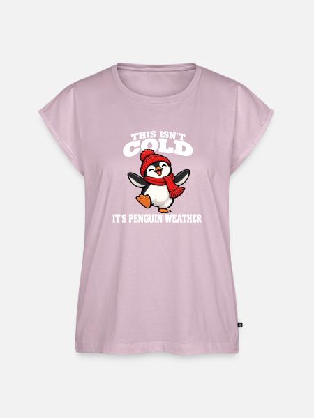 Pinguin Winter lustige Sprüche Cartoon - Frauen Premium Bio Top - Altrosa