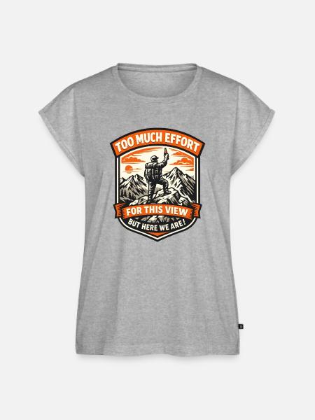 Bergsteiger Patch Aussicht Gipfelbier - Frauen Premium Bio Top - Grau meliert