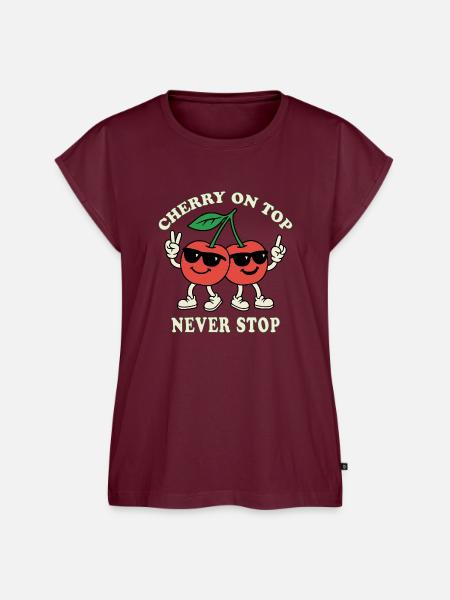 Cherry on top - Frauen Premium Bio Top - Burgunderrot