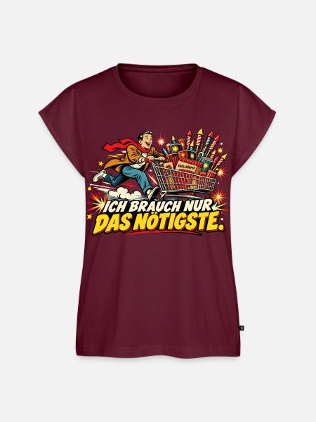 Ich brauch nur das Nötigste - Frauen Premium Bio Top - Burgunderrot