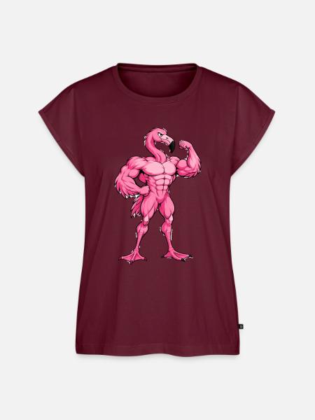 Pink Flamingo Fitness - Frauen Premium Bio Top - Burgunderrot