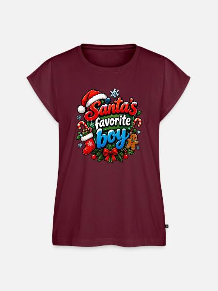 Santa's Lieblingsboy - Frauen Premium Bio Top - Burgunderrot