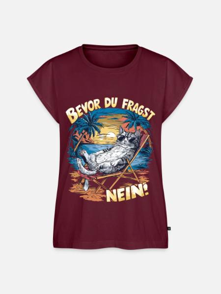Bevor Du Fragst Nein - Frauen Premium Bio Top - Burgunderrot