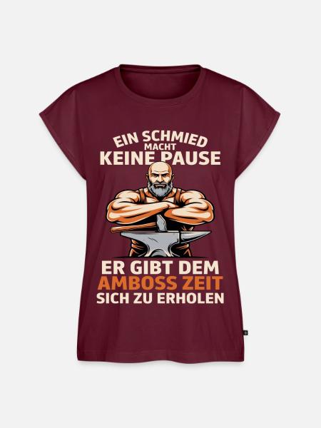 Schmiedekraft am Amboss - Frauen Premium Bio Top - Burgunderrot