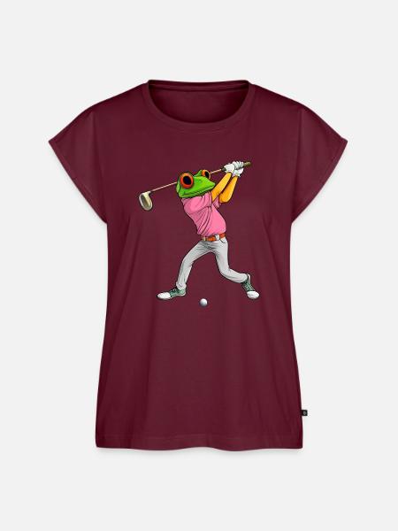 Golf Frosch - Frauen Premium Bio Top - Burgunderrot