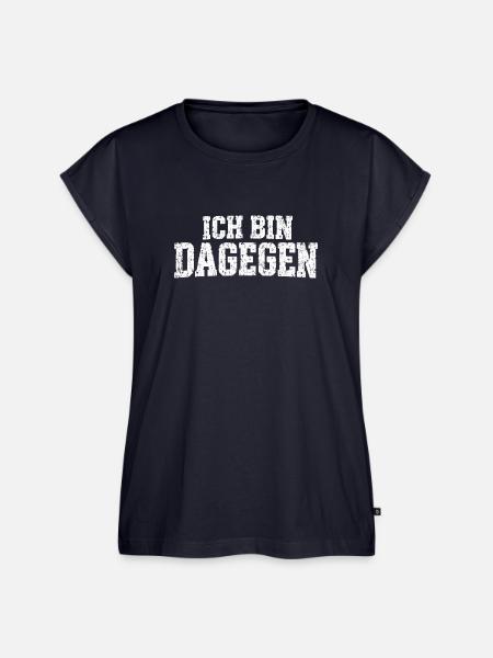 Ich bin dagegen - cooler Spruch - Frauen Premium Bio Top - Navy