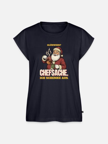 Glühwein? Chefsache. Ich schenke aus. - Frauen Premium Bio Top - Navy
