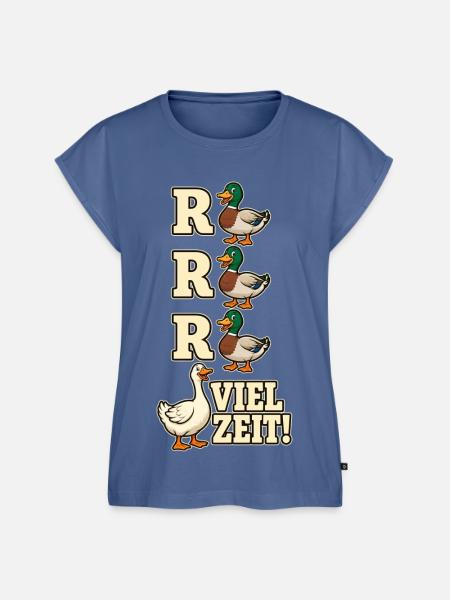 Rente Gans viel Zeit - Frauen Premium Bio Top - Taubenblau