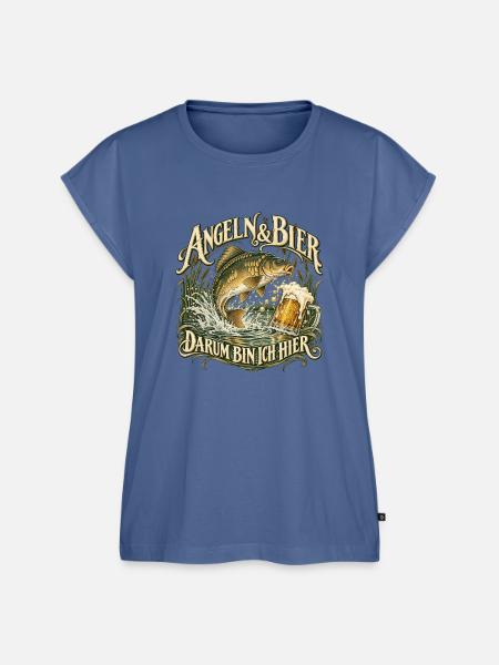 Angler Bier Karpfen Spiegelkarpfen Schilf - Frauen Premium Bio Top - Taubenblau