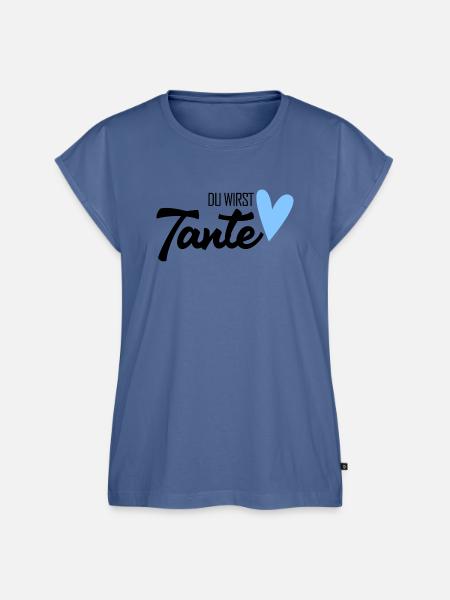Tante werden - Frauen Premium Bio Top - Taubenblau