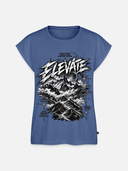 Elevate Gipfelkraft und Fortschritt - Frauen Premium Bio Top - Taubenblau