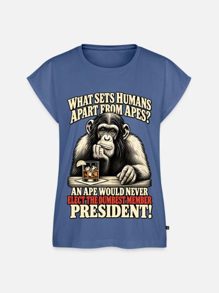 Affe gegen Präsident Satire Tee - Frauen Premium Bio Top - Taubenblau