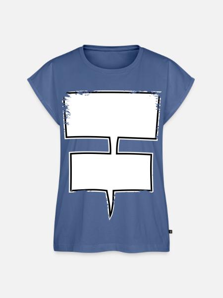 Doppel-Sprechblasen Comic-Style used look - Frauen Premium Bio Top - Taubenblau
