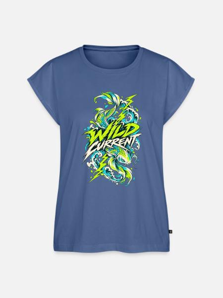 Wilder Current Drachenwelle - Frauen Premium Bio Top - Taubenblau