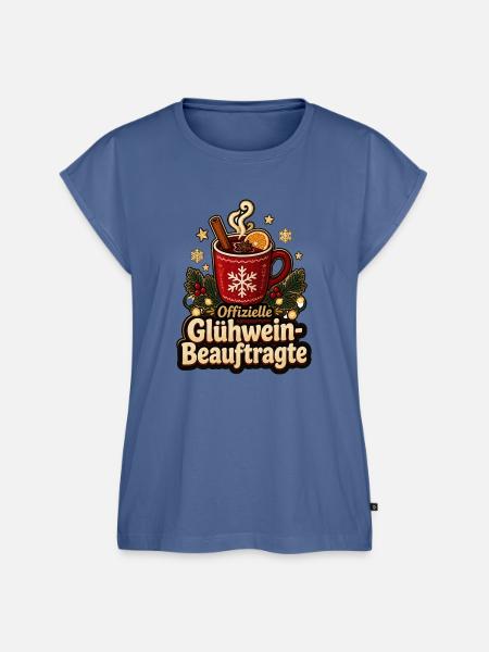 Offizielle Glühwein-Beauftragte Weihnachtsmarkt - Frauen Premium Bio Top - Taubenblau