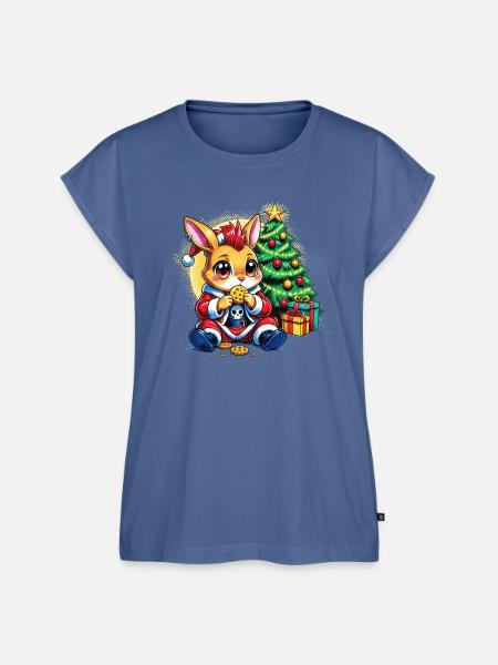 Weihnachtsbunny mit Keksen - Frauen Premium Bio Top - Taubenblau