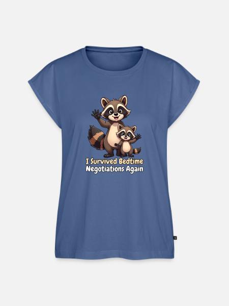 I Survived Bedtime Negotiations Again - Frauen Premium Bio Top - Taubenblau