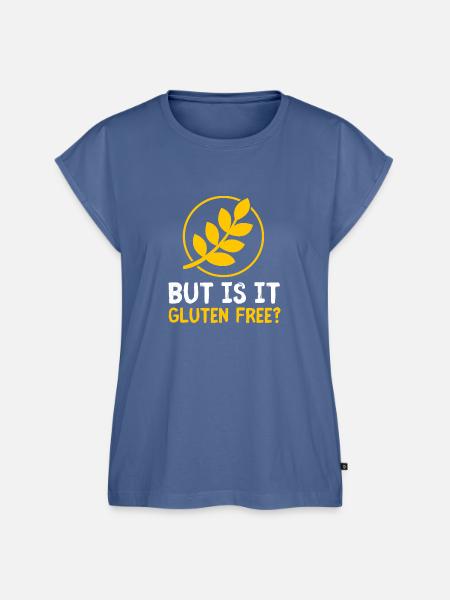 Glutenfrei - Frauen Premium Bio Top - Taubenblau