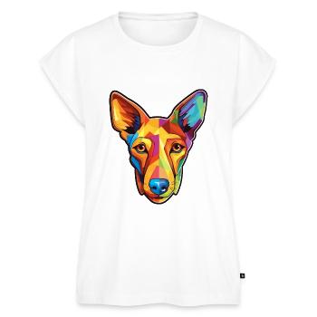 Podenco Ibicenco Hunderasse Cartoon Kawaii Illustra - Frauen Premium Bio Top - Weiß - Vorne - AI Model Female 172 light (172cm)