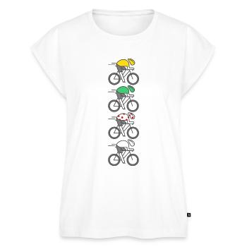 Cycling France Champion Trikot - Frauen Premium Bio Top - Weiß - Vorne - AI Model Female 172 light (172cm)