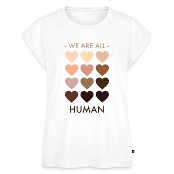 We are all human - Frauen Premium Bio Top - Weiß - Vorne - AI Model Female 172 light (172cm)