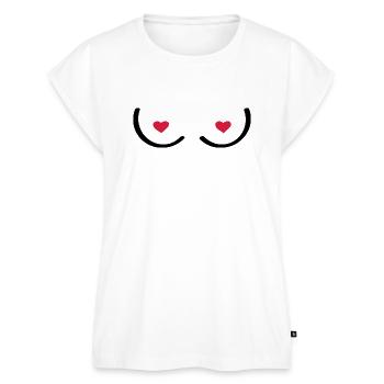 Sexy junge Frau. Erotische Brüste. - Frauen Premium Bio Top - Weiß - Vorne - AI Model Female 172 light (172cm)