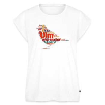 Ulmer Spatz - Frauen Premium Bio Top - Weiß - Vorne - AI Model Female 172 light (172cm)