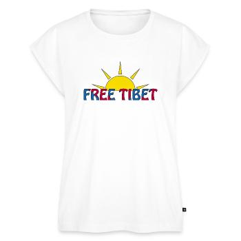 free tibet - Frauen Premium Bio Top - Weiß - Vorne - AI Model Female 172 light (172cm)