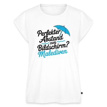 Perfekter Abstand Bildschirm Malediven - Frauen Premium Bio Top - Weiß - Vorne - AI Model Female 172 light (172cm)