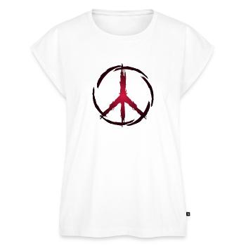 Peace Symbol - Frauen Premium Bio Top - Weiß - Vorne - AI Model Female 172 light (172cm)