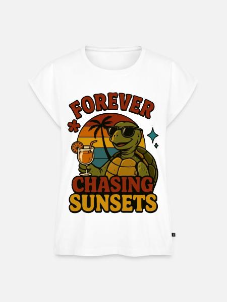 Forever chasing sunsets - Frauen Premium Bio Top - Weiß