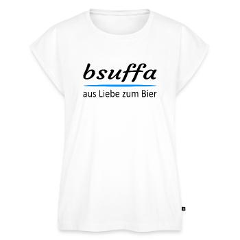 Bsuffa aus Liebe zum Bier Bayern  - Frauen Premium Bio Top - Weiß - Vorne - AI Model Female 172 light (172cm)