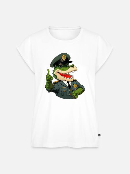 Krokodil Polizist - Frauen Premium Bio Top - Weiß