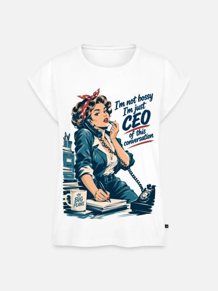 Retro Chefin: CEO of this conversation - Frauen Premium Bio Top - Weiß